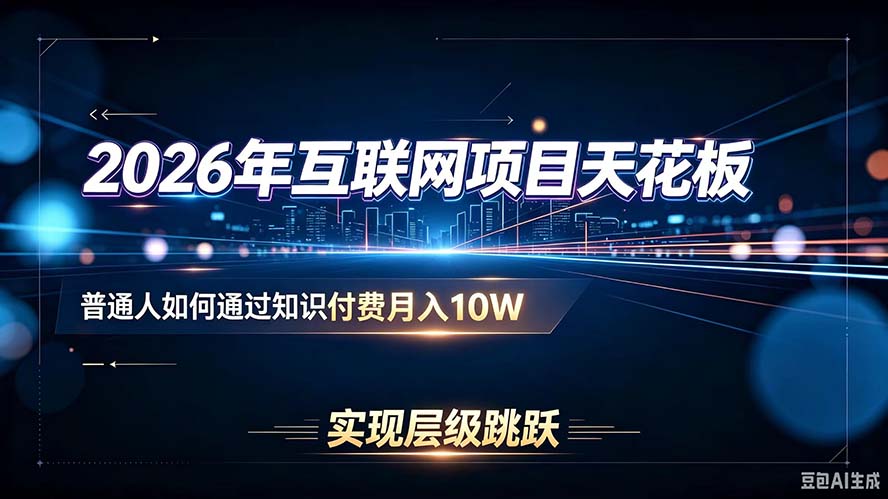 2026年互联网项目天花板：普通人如何通过知识付费月入10W，实现层级跳跃-米壳知道—知识分享平台