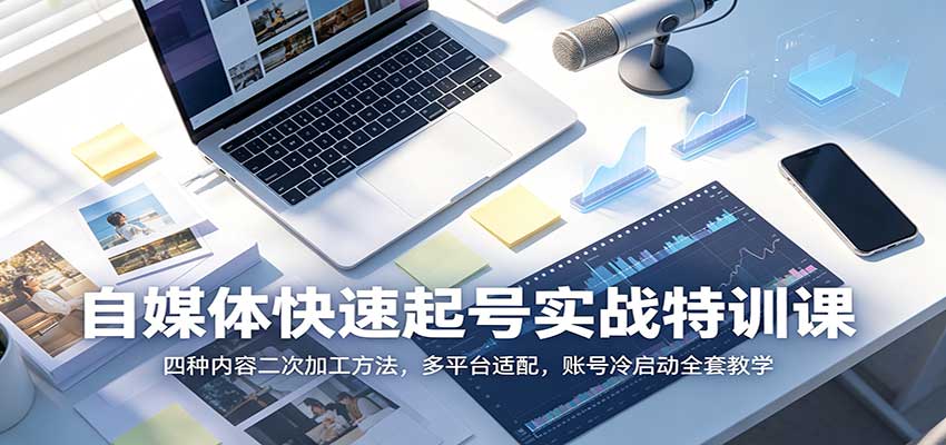 自媒体快速起号实战特训课：四种内容二次加工方法，多平台适配，账号冷启动全套教学-米壳知道—知识分享平台