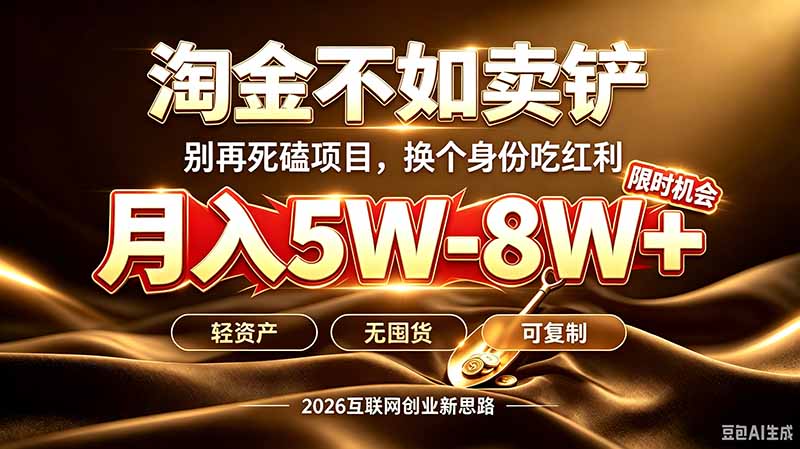 别再傻乎乎埋头跑项目！互联网真正赚钱逻辑：做卖铲人，拒绝当韭菜，逆风翻盘月入5-8W+-米壳知道—知识分享平台