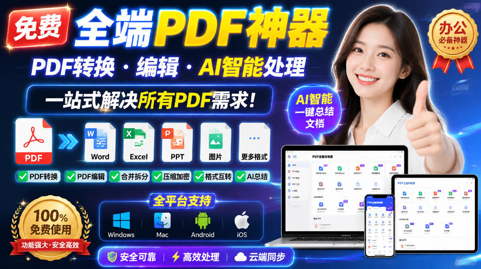 免费全端PDF神器，PDF转换·编辑·AI智能处理，一站式解决所有PDF需求!-米壳知道—知识分享平台