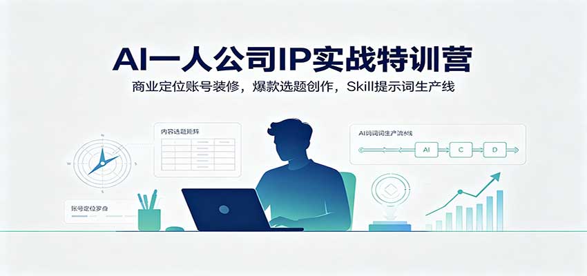 AI一人公司IP实战特训营：商业定位账号装修，爆款选题创作，Skill提示词生产线-米壳知道—知识分享平台