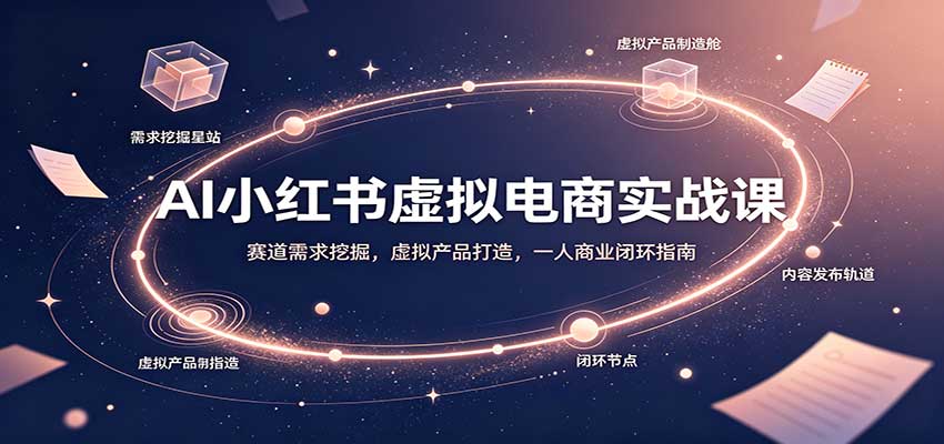 AI小红书虚拟电商实战课：赛道需求挖掘，虚拟产品打造，一人商业闭环指南-米壳知道—知识分享平台