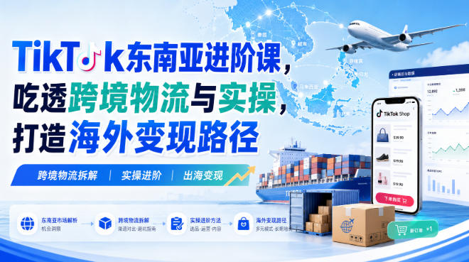 TikTok东南亚进阶课，吃透跨境物流与实操，打造海外变现路径-米壳知道—知识分享平台