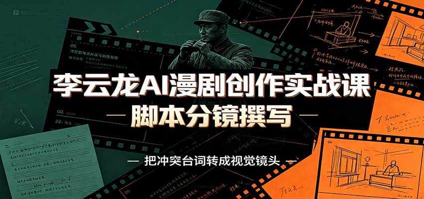 李云龙AI漫剧创作实战课：角色人设还原，脚本分镜撰写，AI漫剧成片完整制作教学-米壳知道—知识分享平台