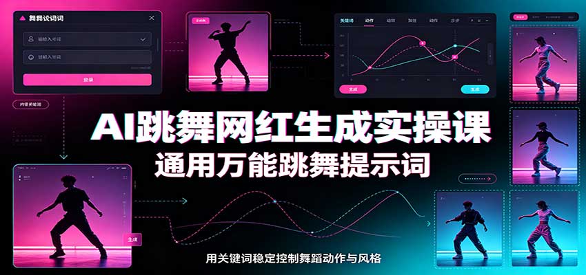 AI跳舞网红生成实操课：通用万能跳舞提示词，多模型适配，人物舞蹈视频制作全套教学-米壳知道—知识分享平台