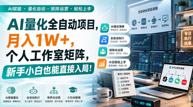 AI量化全自动项目，月入1W+，个人工作室矩阵，新手小白也能直接入局！【揭秘】-米壳知道—知识分享平台