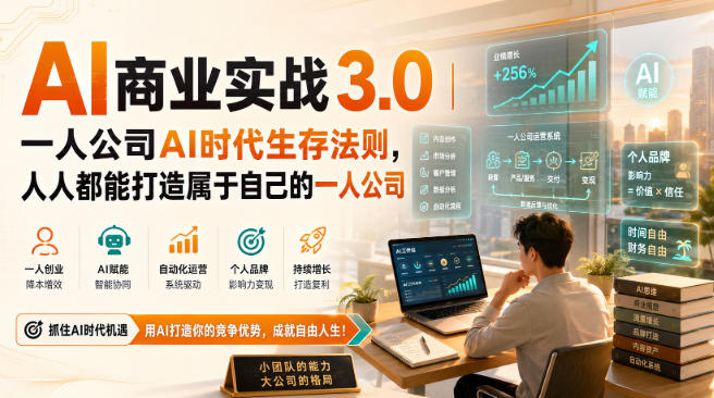 AI商业实战3.0｜一人公司AI时代生存法则，人人都能打造属于自己的一人公司-米壳知道—知识分享平台