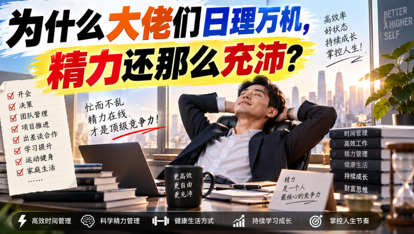 付费文章：为什么大佬们日理万机，精力还那么充沛？-米壳知道—知识分享平台