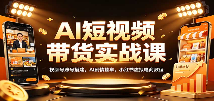 AI短视频带货实战课：视频号账号搭建，AI剧情挂车，小红书虚拟电商教程-米壳知道—知识分享平台