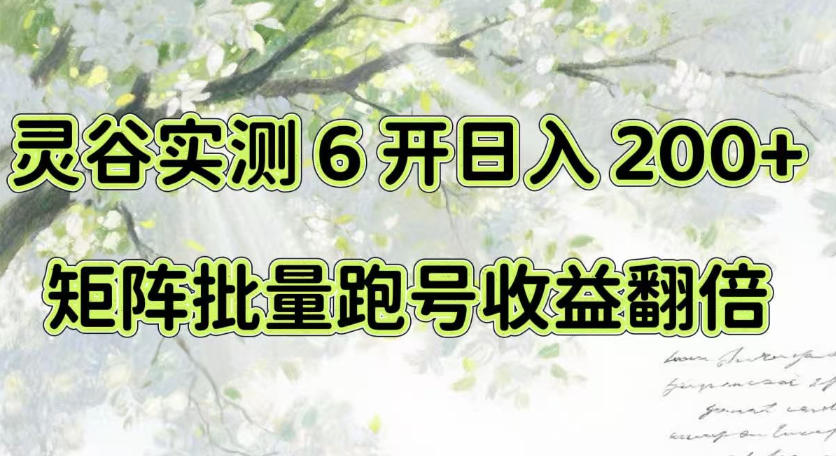 一台电脑就能做！灵谷实测6开日入200+，矩阵批量跑号收益翻倍【揭秘】-米壳知道—知识分享平台