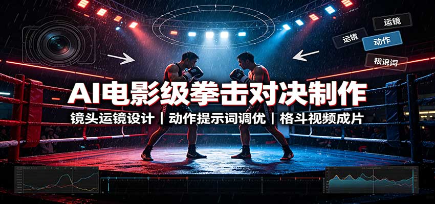 AI电影级拳击对决制作：镜头运镜设计，动作提示词调优，格斗视频成片-米壳知道—知识分享平台