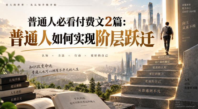 普通人必看付费文2篇：普通人如何实现阶层跃迁-米壳知道—知识分享平台