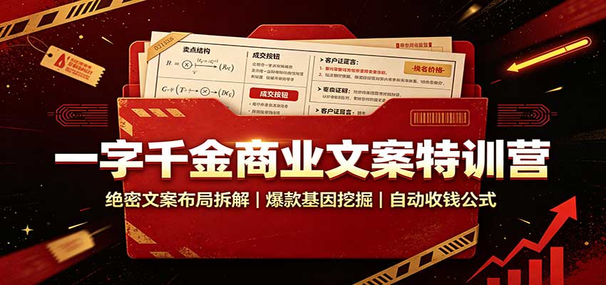 一字千金商业文案特训营：绝密文案布局拆解，爆款基因挖掘，自动收钱公式-米壳知道—知识分享平台