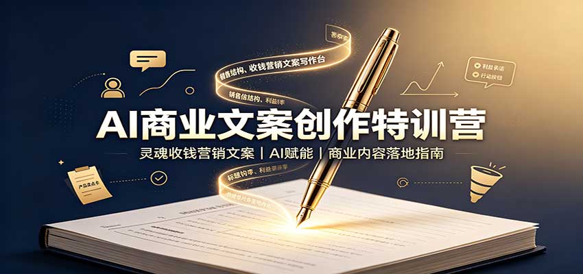 AI商业文案创作特训营：灵魂收钱营销文案，AI赋能，商业内容落地指南-米壳知道—知识分享平台