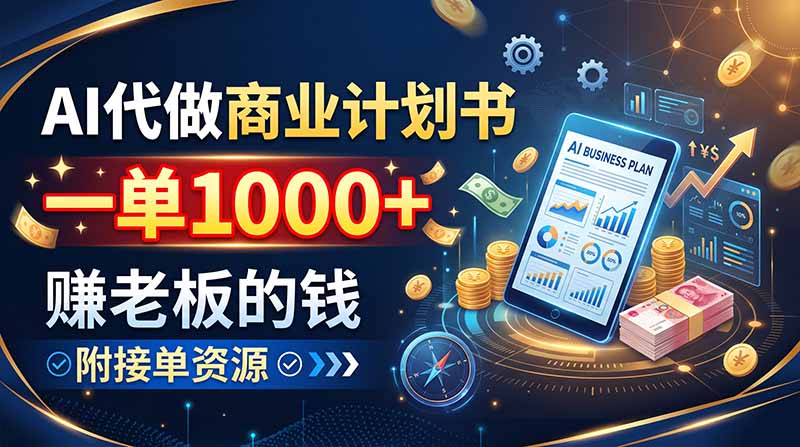 AI代做商业计划书,一单1000+,赚老板的钱,附接单资源-米壳知道—知识分享平台