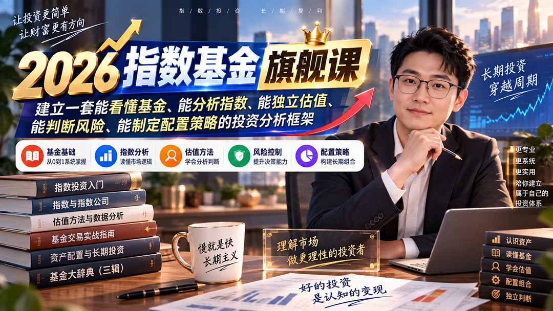 2026指数基金旗舰课｜建立一套能看懂基金、能分析指数、能独立估值、能判断风险、能制定配置策略的投资分析框架-米壳知道—知识分享平台