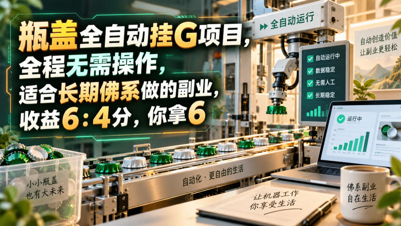 瓶盖全自动挂G项目，全程无需操作，适合长期佛系做的副业，收益6：4分，你拿6【揭秘】-米壳知道—知识分享平台