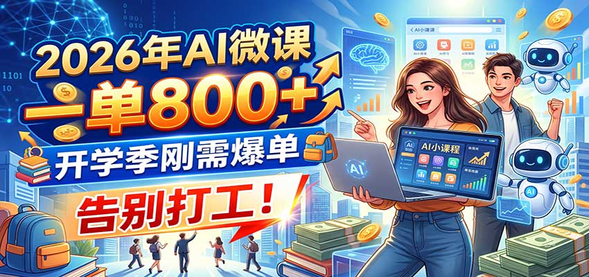 2026年AI微课，一单800+，开学季刚需爆单，告别打工！-米壳知道—知识分享平台