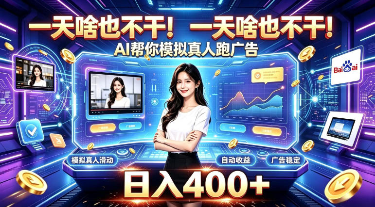 一天啥也不干！AI帮你模拟真人跑广告，稳定日入400+，实现真正被动变现【揭秘】-米壳知道—知识分享平台