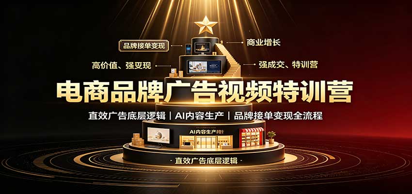 电商品牌广告视频特训：直效广告底层逻辑，AI内容生产，品牌接单变现全流程-米壳知道—知识分享平台