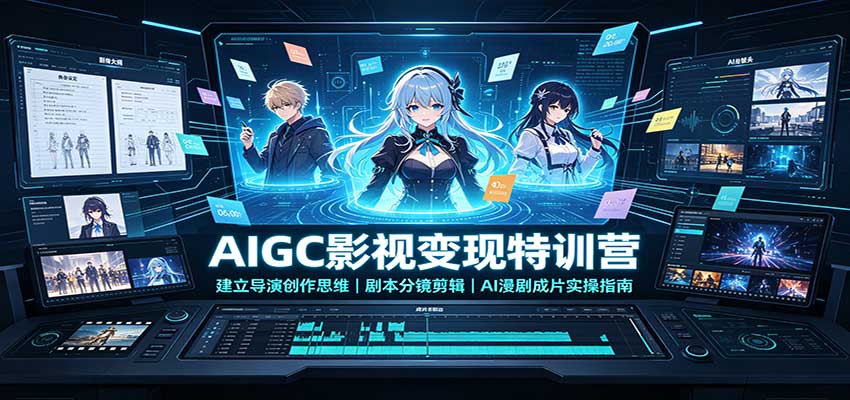 AIGC影视变现特训营：建立导演创作思维，剧本分镜剪辑，AI漫剧成片实操指南-米壳知道—知识分享平台