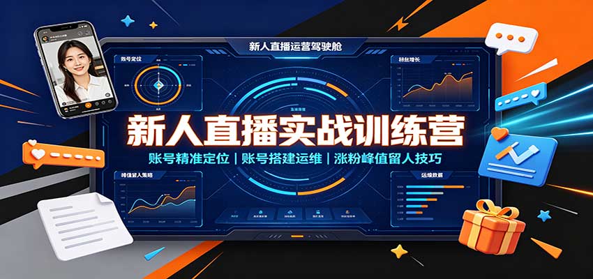 新人直播实战训练营：账号精准定位，账号搭建运维，涨粉峰值留人技巧-米壳知道—知识分享平台