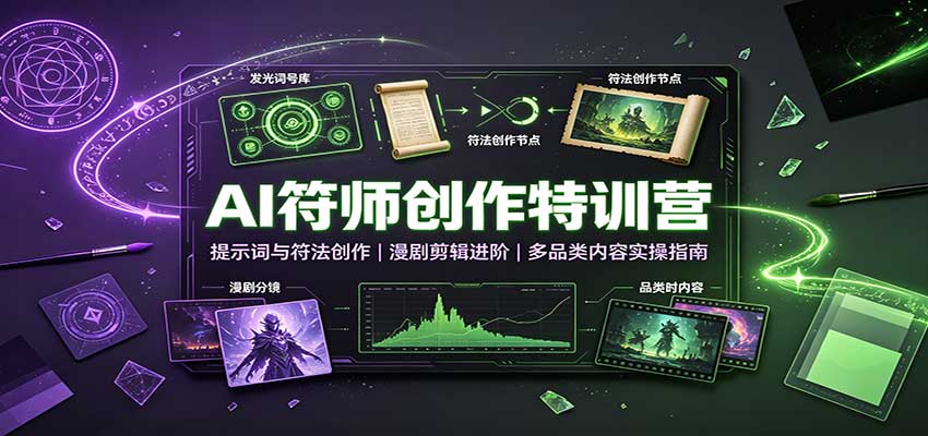 AI符师创作特训营：提示词与符法创作，漫剧剪辑进阶，多品类内容实操指南-米壳知道—知识分享平台