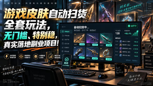 游戏皮肤自动扫货全套玩法，无门槛、特别稳，真实落地副业项目！【揭秘】-米壳知道—知识分享平台