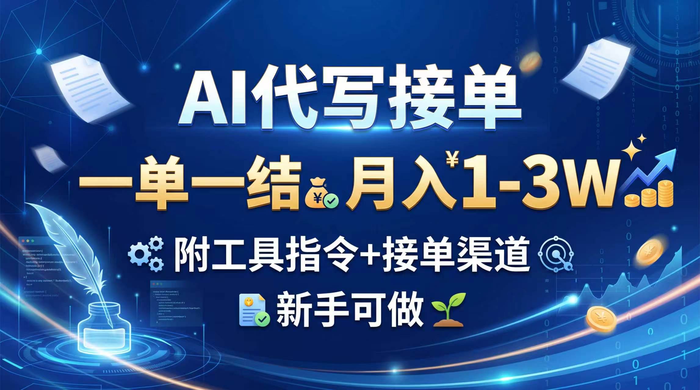 AI代写接单，一单一结，月入1-3W，附工具指令+接单渠道，新手可做-米壳知道—知识分享平台