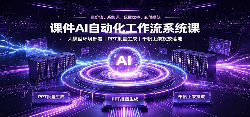 课件AI自动化工作流系统课：大模型环境部署，PPT批量生成，千帆上架投放落地-米壳知道—知识分享平台