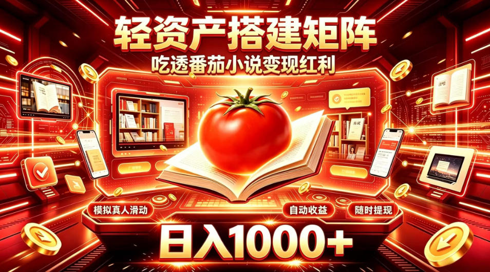 轻资产搭建矩阵，吃透番茄小说变现红利，日入1000+，支持无限矩阵放大【揭秘】-米壳知道—知识分享平台
