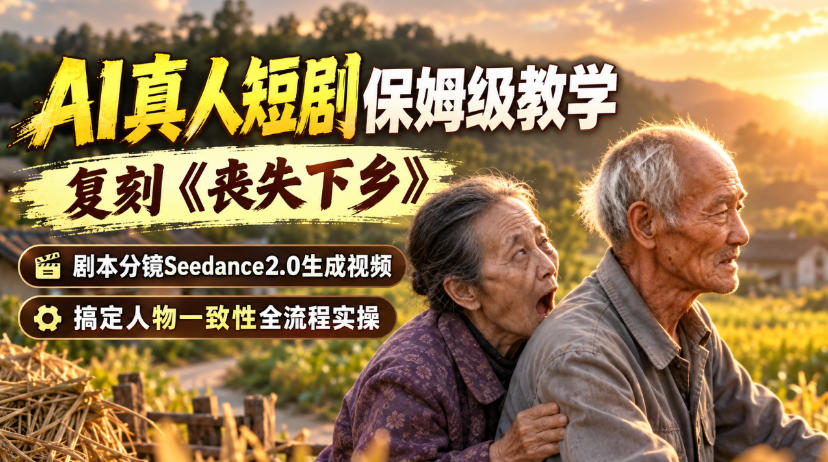 AI真人短剧保姆级教学，复刻《丧失下乡》，剧本分镜Seedance2.0生成视频，搞定人物一致性全流程实操-米壳知道—知识分享平台
