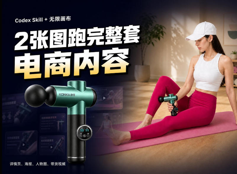 Codex+Skill+无限画布：两张图跑出一整套电商内容-米壳知道—知识分享平台