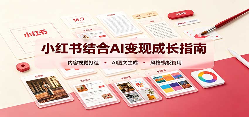 小红书结合AI变现成长指南：账号精准定位，内容视觉打造，搭建可复制流量获客体系-米壳知道—知识分享平台