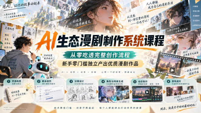 AI生态漫剧制作系统课程，从零吃透完整创作流程，新手零门槛独立产出优质漫剧作品-米壳知道—知识分享平台