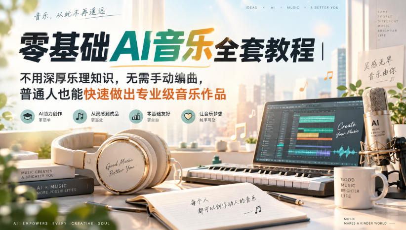 零基础AI音乐全套教程｜不用深厚乐理知识，无需手动编曲，普通人也能快速做出专业级音乐作品-米壳知道—知识分享平台