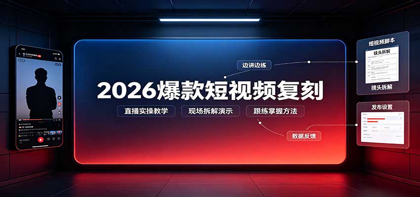 2026爆款短视频复刻:直播实操教学,配套文字文档掌握全流程-米壳知道—知识分享平台