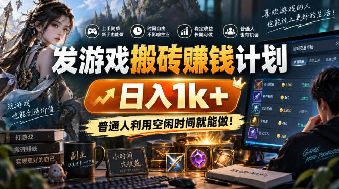 发游戏搬砖賺钱计划，日入1k+，普通人利用空闲时间就能做！【揭秘】-米壳知道—知识分享平台