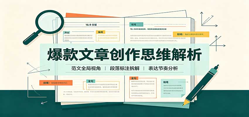爆款文章创作思维解析：全局视角拆解范文，梳理行文逻辑，搭配真实拆文实操案例-米壳知道—知识分享平台