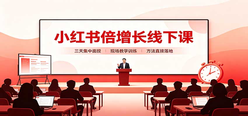 小红书倍增长线下课:三天集中面授,拆解选品、素材制作与起号全链路-米壳知道—知识分享平台