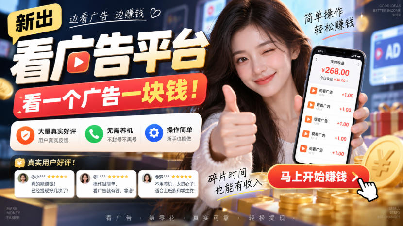 新出看广告平台，看一个广告一块钱，大量真实好评！无需养机、不会黑号，操作简单【揭秘】-米壳知道—知识分享平台