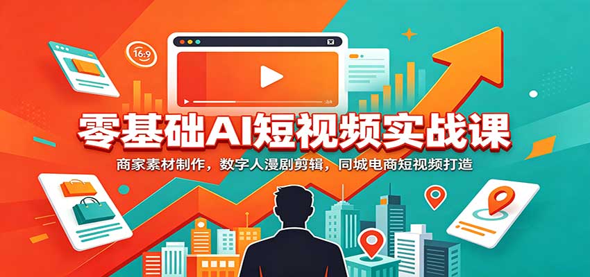 零基础AI短视频实战课：商家素材制作，数字人漫剧剪辑，同城电商短视频打造-米壳知道—知识分享平台