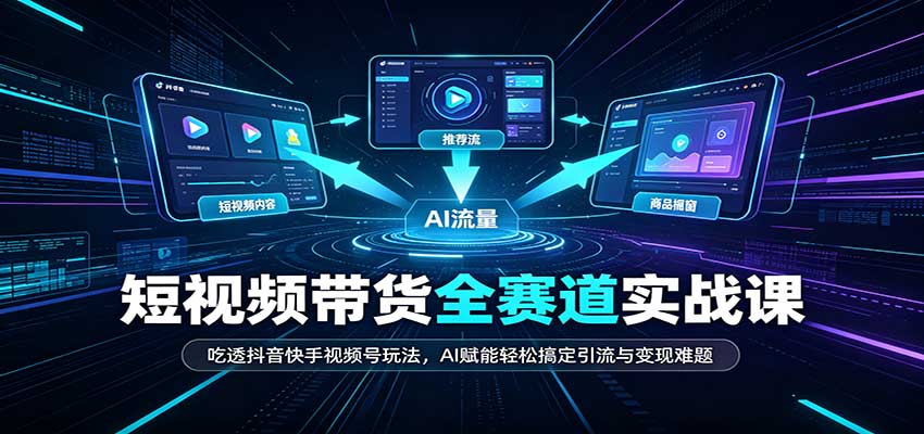 短视频带货全赛道：吃透抖音快手视频号玩法，AI赋能轻松搞定引流与变现难题-米壳知道—知识分享平台