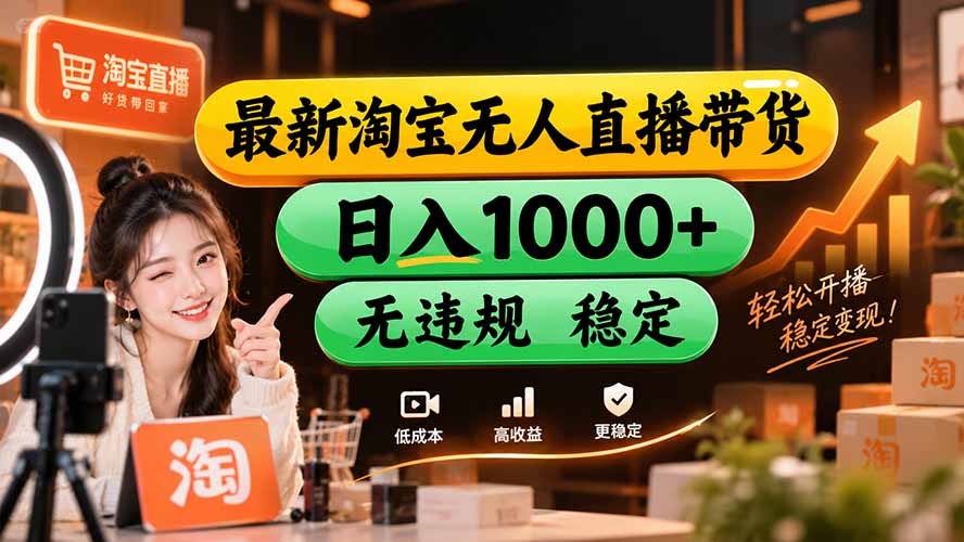 【新技术】淘宝无人直播，独家，日入2K+，无封号，可矩阵，长期稳定-米壳知道—知识分享平台