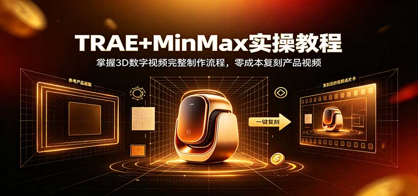 TRAE+MinMax实操教程：3D数字视频完整制作流程，零成本复刻产品视频-米壳知道—知识分享平台