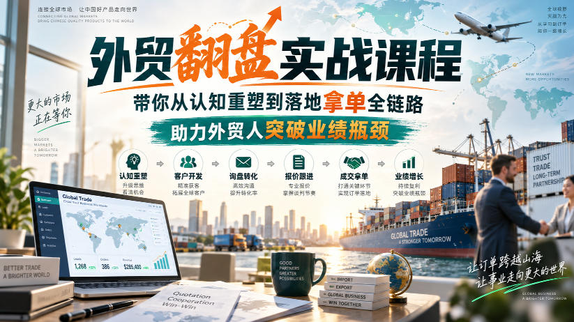 外贸翻盘实战课程，带你从认知重塑到落地拿单全链路，助力外贸人突破业绩瓶颈-米壳知道—知识分享平台