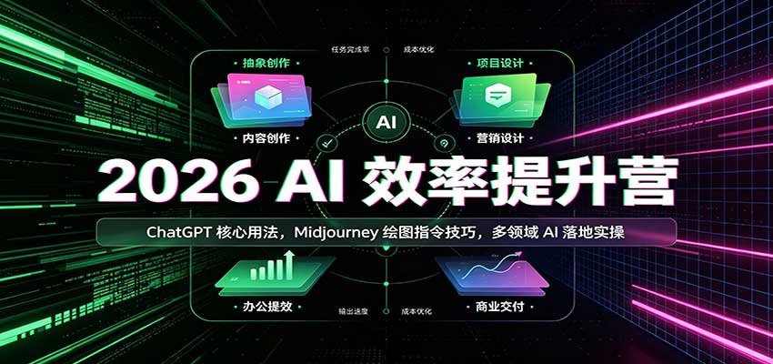 2026 AI效率提升营：ChatGPT核心用法，Midjourney绘图指令技巧，多领域AI落地实操-米壳知道—知识分享平台
