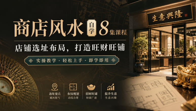 商店风水自学8集课程｜店铺选址布局，打造旺财旺铺实操教学-米壳知道—知识分享平台