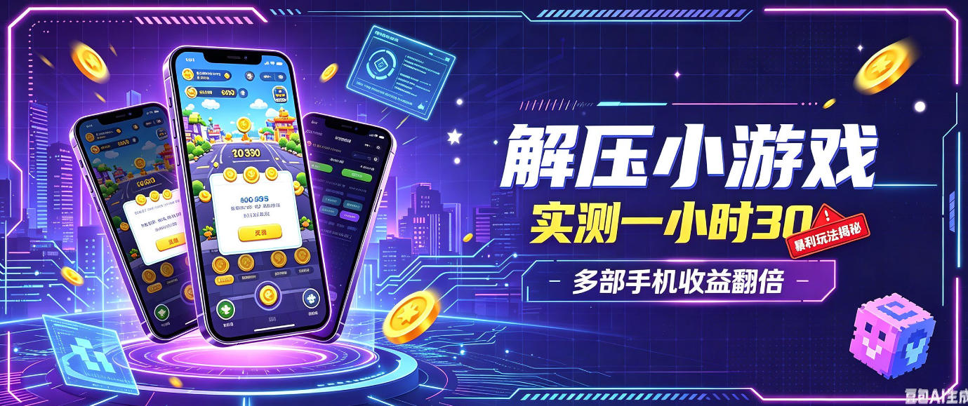小游戏全流程玩法，实测一小时搞30，简单无脑解压，当天做当天就能看到进账，直接冲就行【揭秘】-米壳知道—知识分享平台