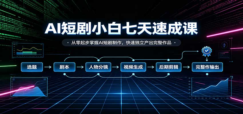 AI短剧小白七天速成课：从零起步掌握AI短剧制作，快速独立产出完整作品-米壳知道—知识分享平台